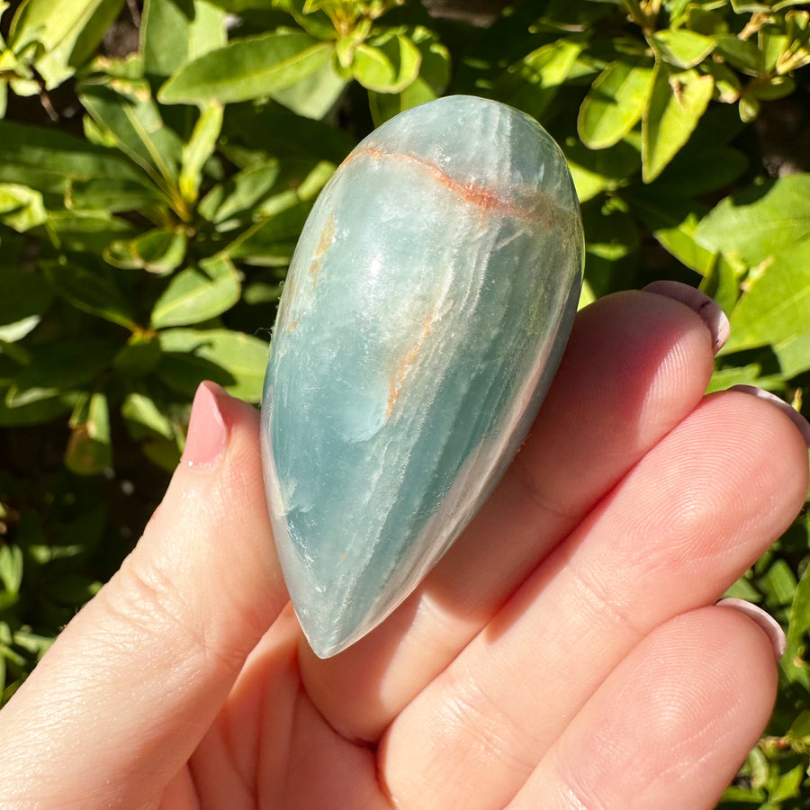 Lemurian Aquatine Calcite Crystal Heart