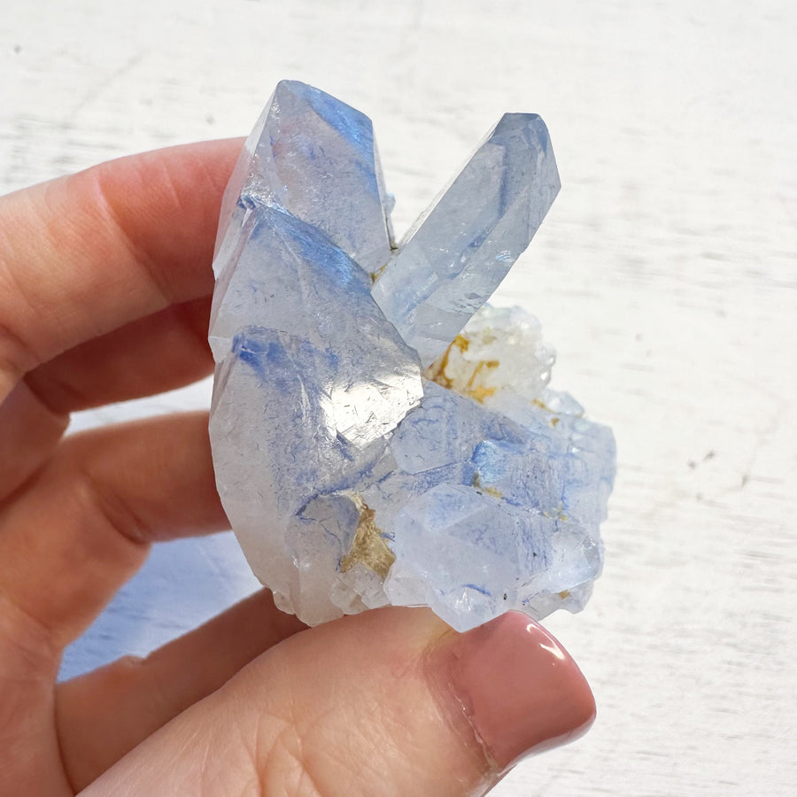 Natural Dumortierite Quartz Crystal Cluster