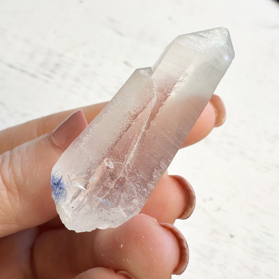 Natural Dumortierite Quartz Crystal Point