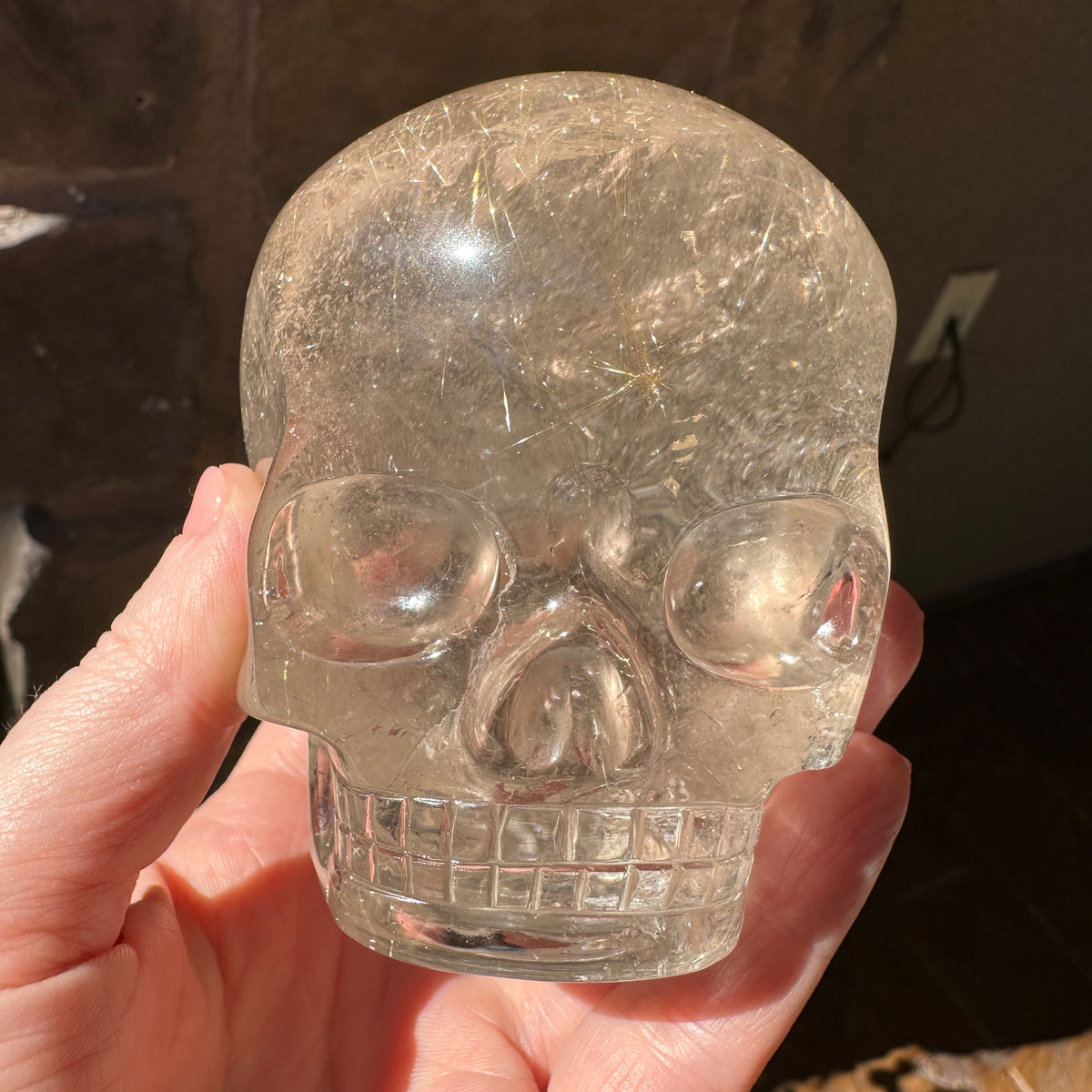 Golden Rutile Quartz Magical Child Crystal Skull Carved by Leandro de Souza