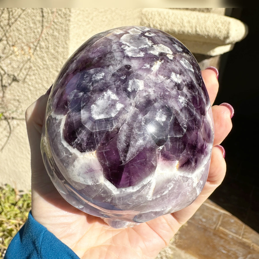 Chevron Amethyst Star Child Crystal Skull Carved By Leandro de Souza