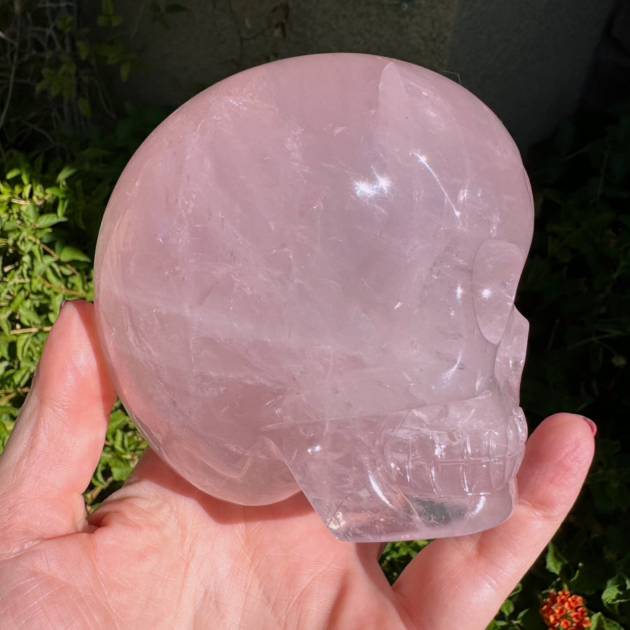 Star Rose Quartz Magical Child Crystal Skull With Heart Carved by Leandro de Souza