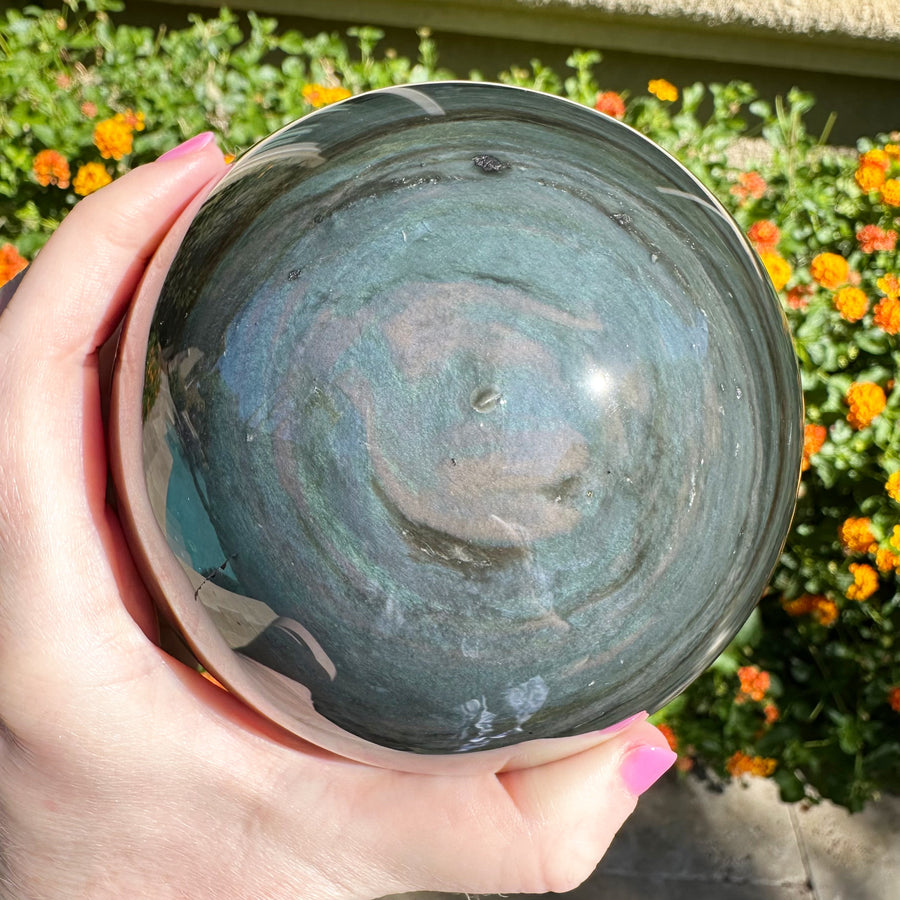 Large Rainbow Obsidian Sphere