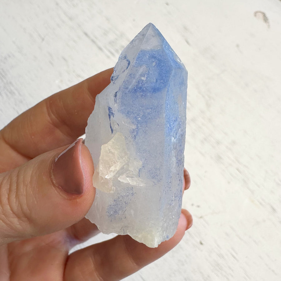 Natural Dumortierite Quartz Crystal Point