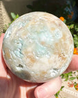 Large Caribbean Blue Calcite Crystal Geode Sphere