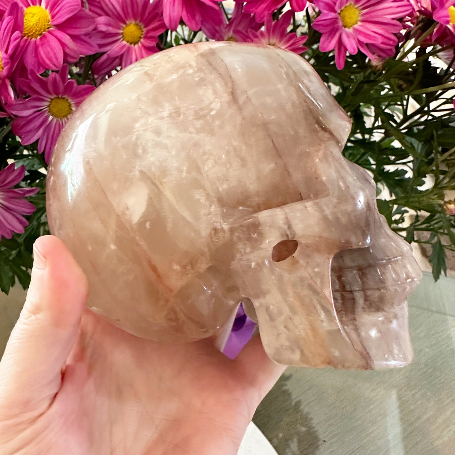 Golden Healer Phantom Quartz Crystal Skull