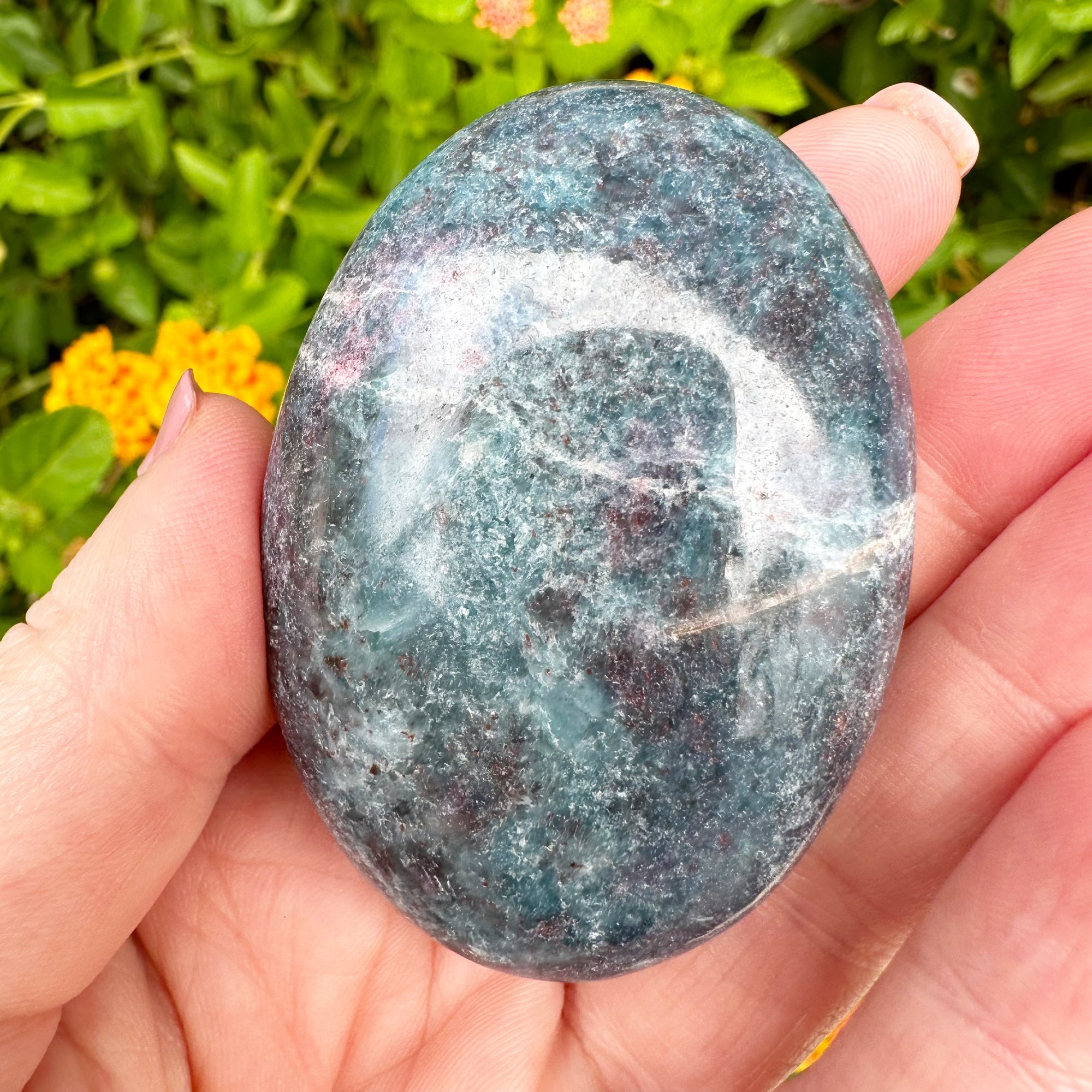 Ruby Kyanite Crystal Palm Stone