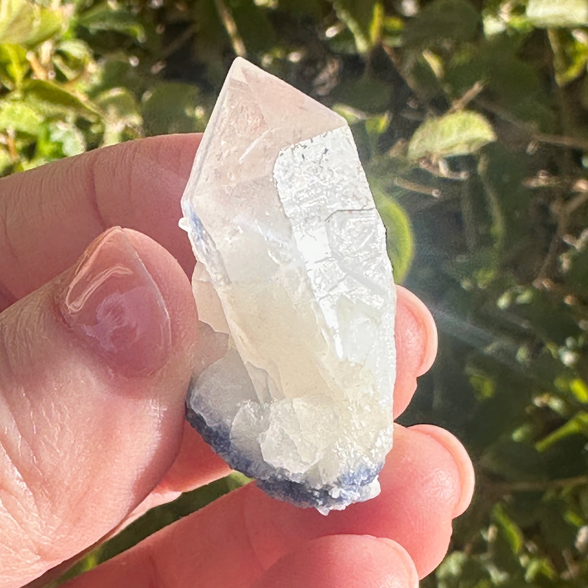 Natural Dumortierite in Quartz Crystal Point