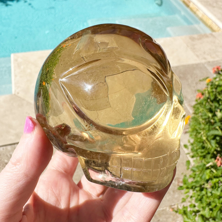 Clear Citrine Star Child Crystal Skull Carved by Leandro de Souza