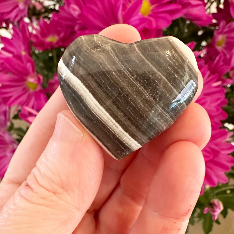 Banded Calcite Crystal Heart