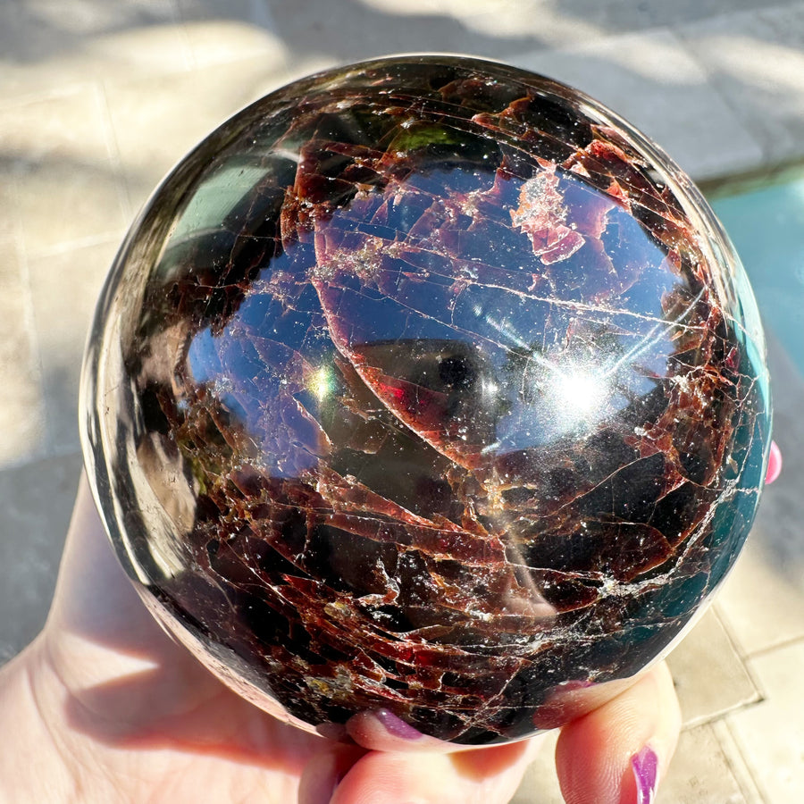 Huge Natural Genuine Garnet Sphere