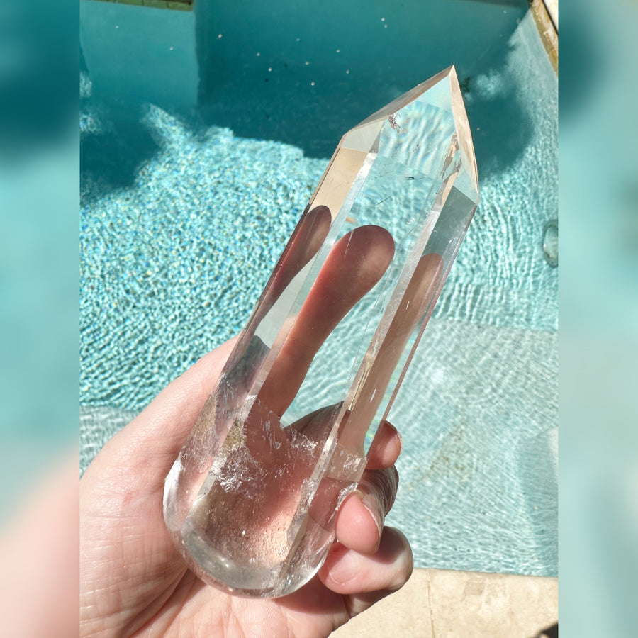 Lemurian Quartz Crystal Ascension Wand Carved by Leandro de Souza