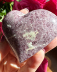 Lepidolite Palm Stone Heart