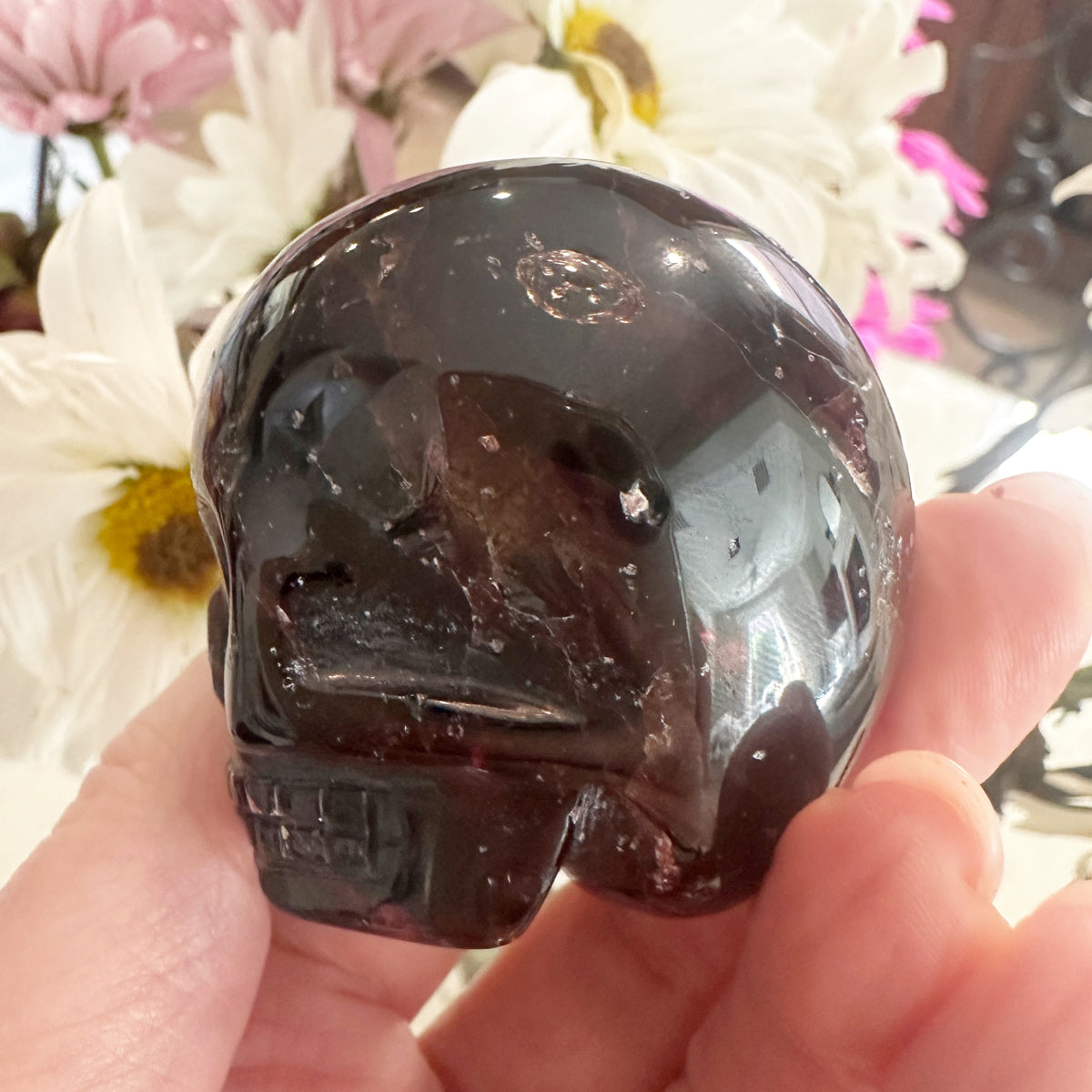 Garnet Magical Child Crystal Skull Carved by Leandro de Souza