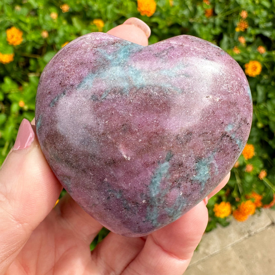 Ruby Kyanite Crystal Heart