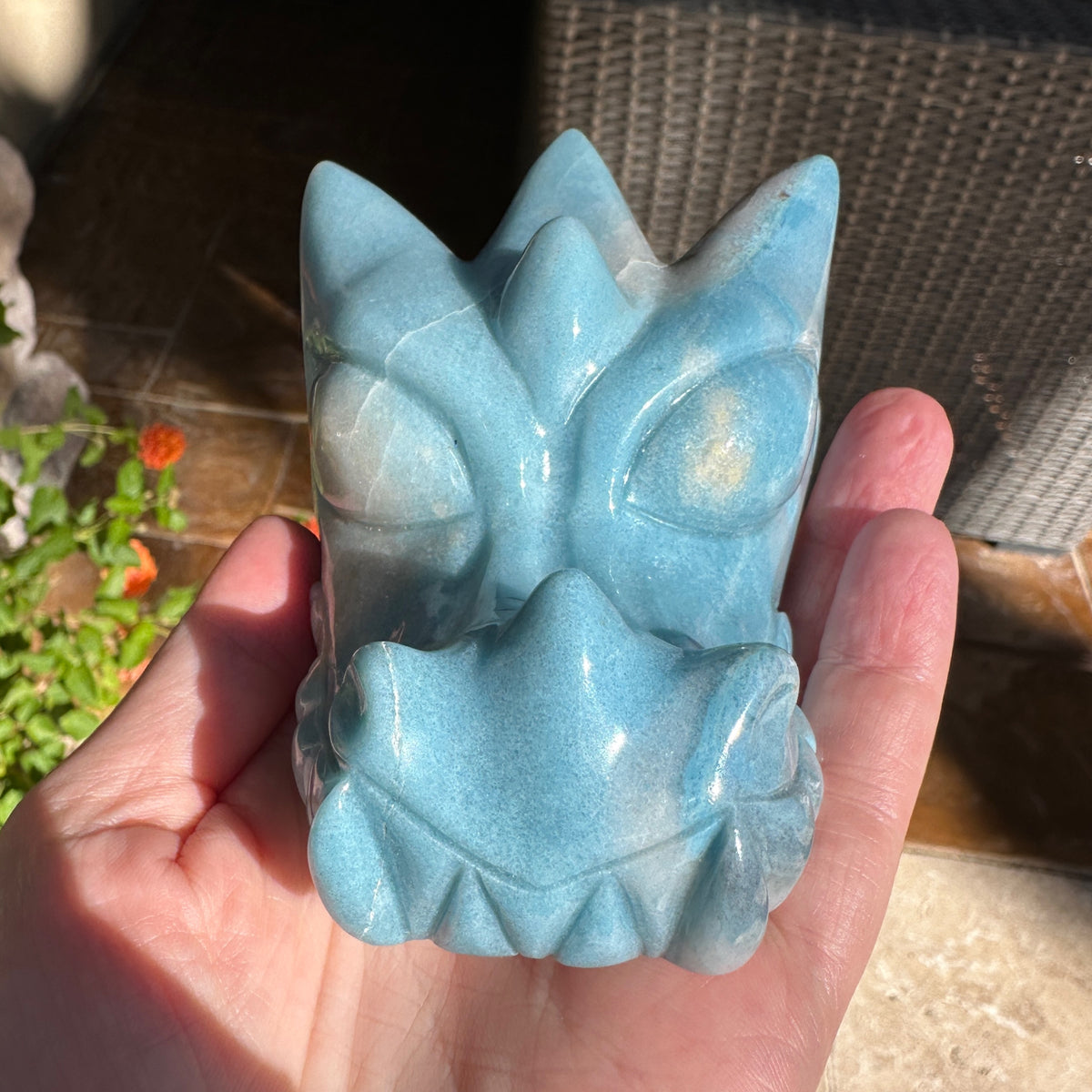 Blue Trolleite Dragon Carved By Leandro de Souza