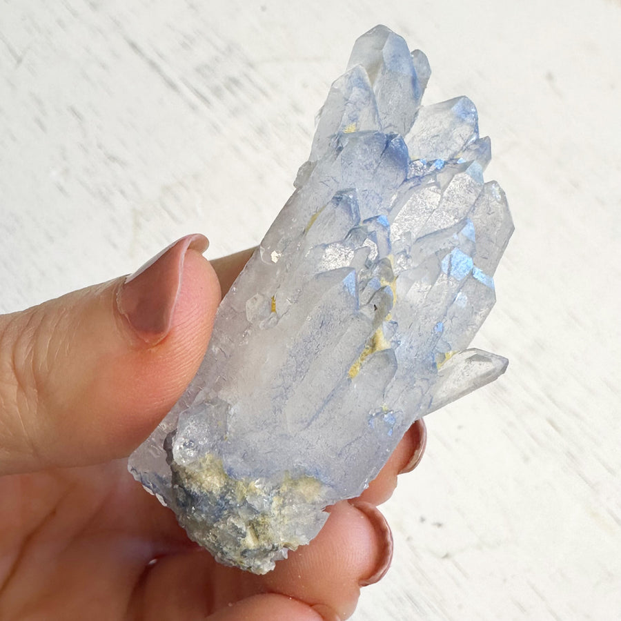 Natural Dumortierite Quartz Crystal Cluster Point Self-Healed
