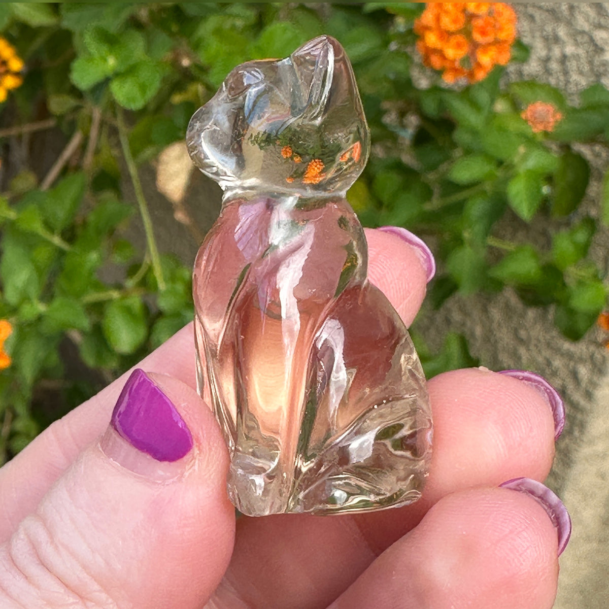 Citrine Crystal Kitten Carved by Leandro de Souza