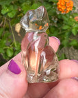 Citrine Crystal Kitten Carved by Leandro de Souza