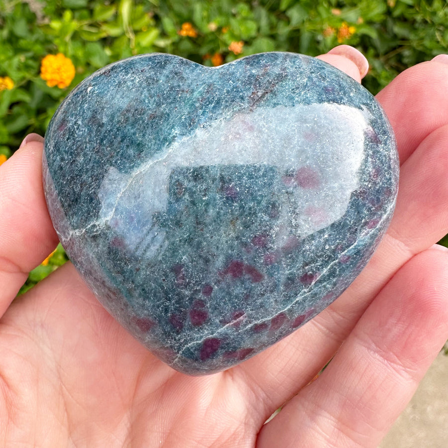 Ruby Kyanite Crystal Heart
