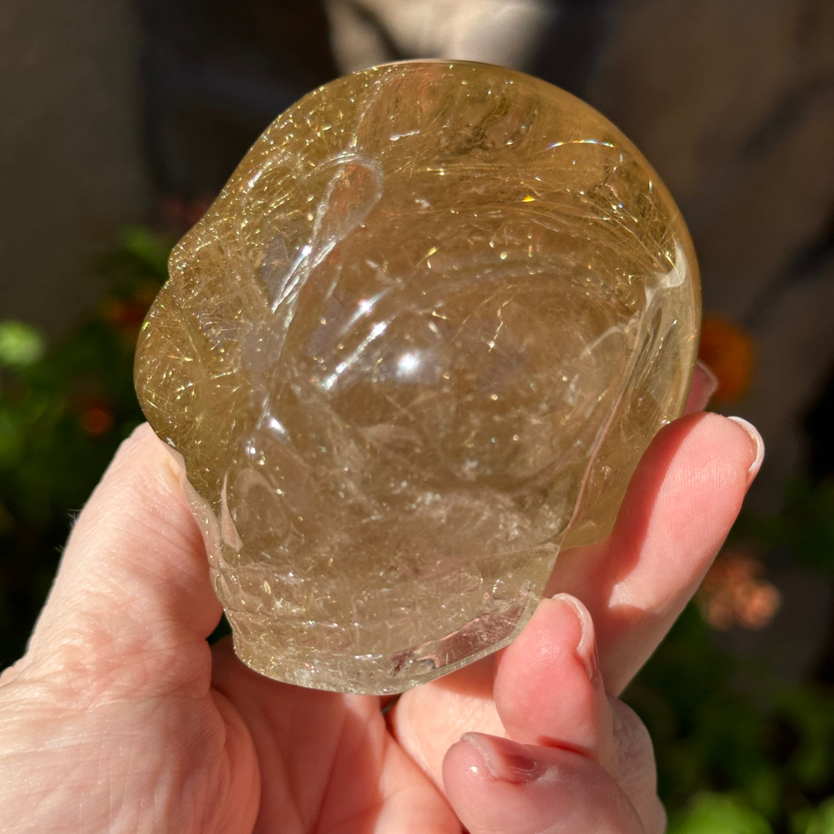 Golden Rutile Citrine Star Child Crystal Skull Carved by Leandro de Souza
