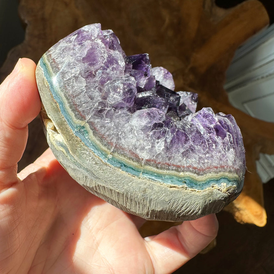 Amethyst Geode Raw Partially Polished
