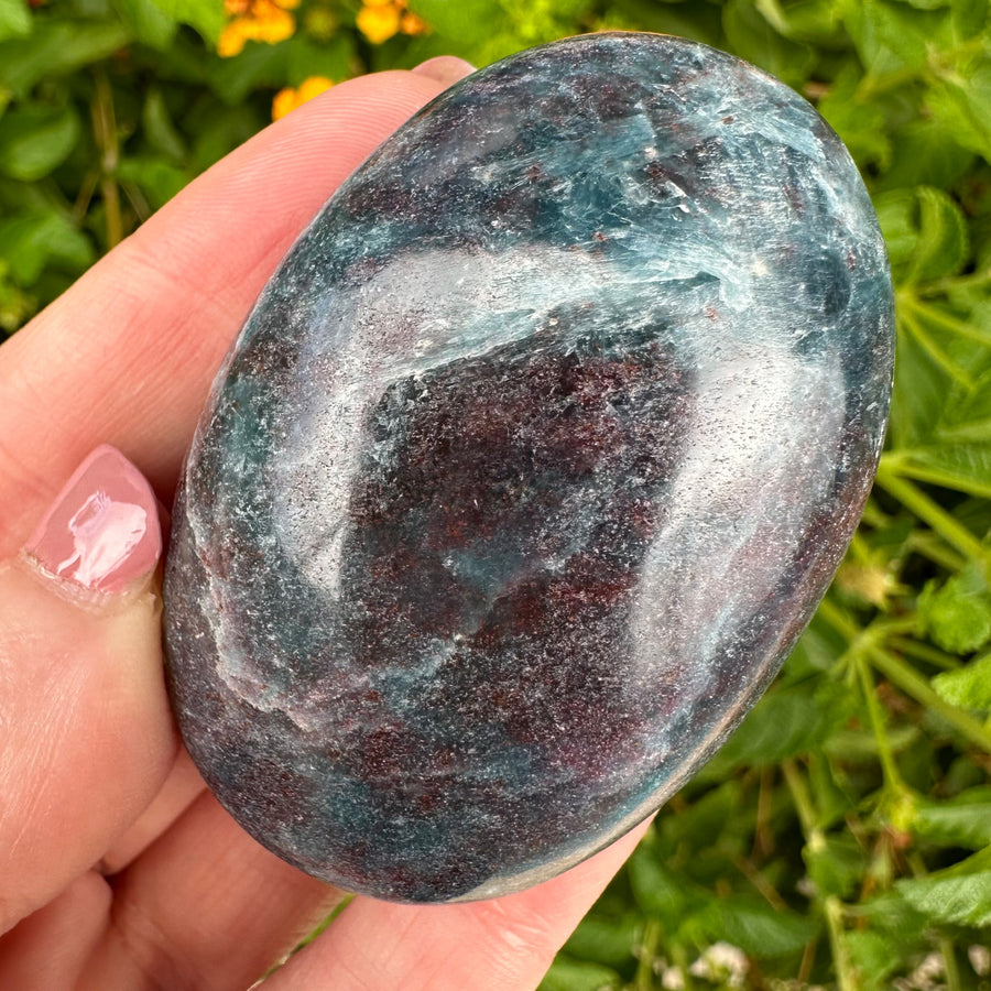 Ruby Kyanite Crystal Palm Stone