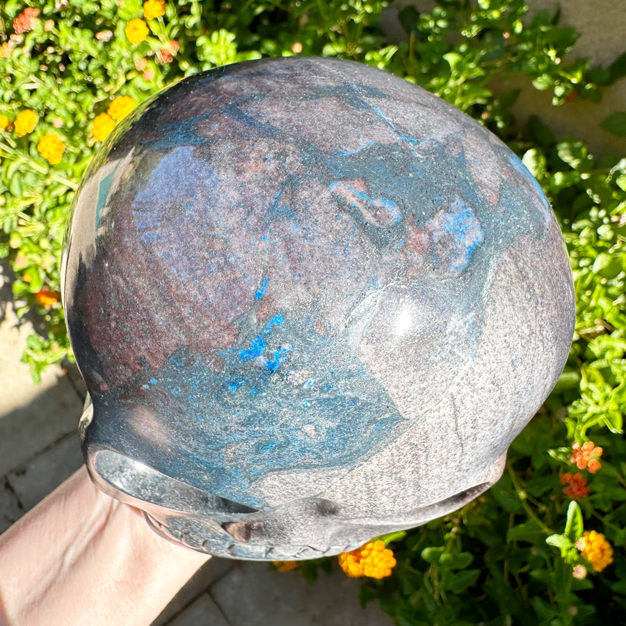 Blue Richterite Magical Child Crystal Skull Carved by Leandro de Souza