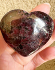 Rhodolite Garnet Heart Palm Stone