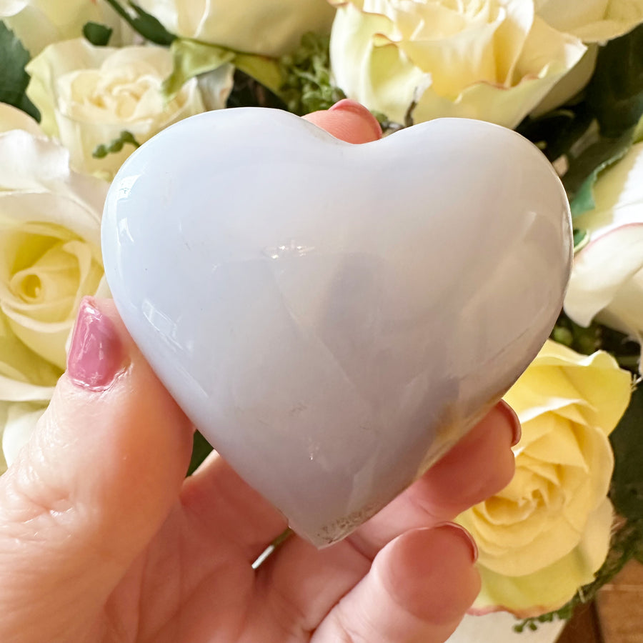 Blue Chalcedony Crystal Heart