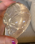 Golden Rutile Citrine Star Child Palm Crystal Skull Carved by Leandro de Souza