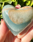 Lemurian Aquatine Calcite Crystal Heart