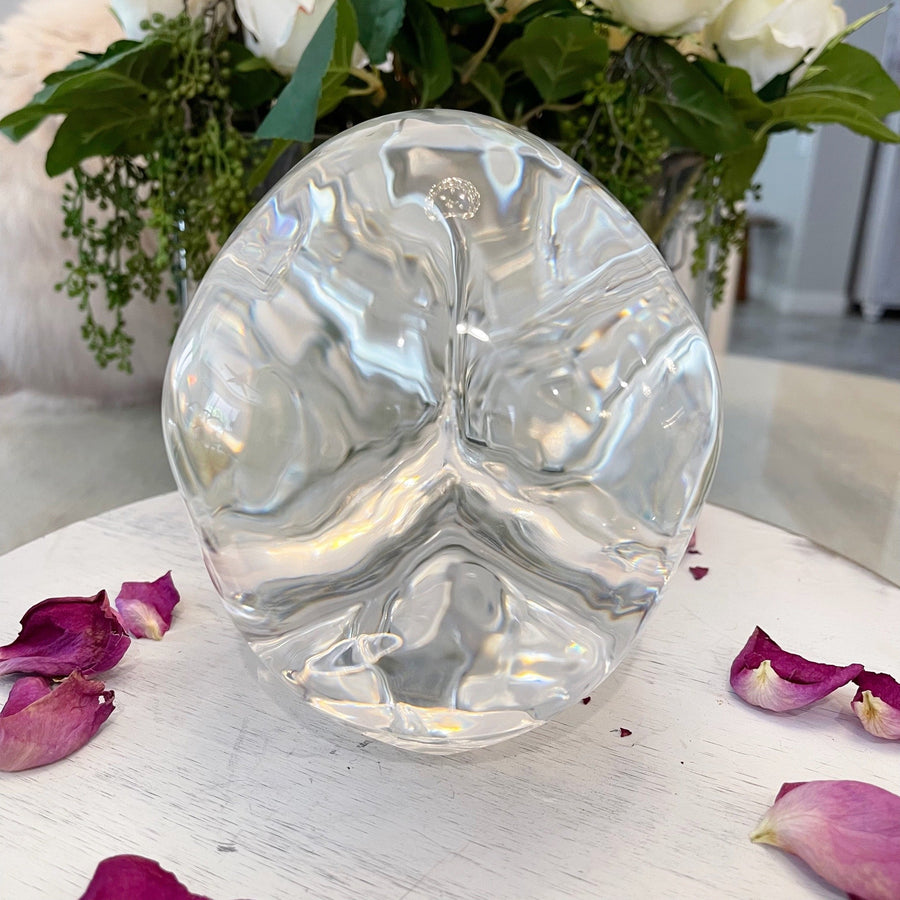 Water Clear Lab Quartz Crystal Skull Master with Detachable Jaw