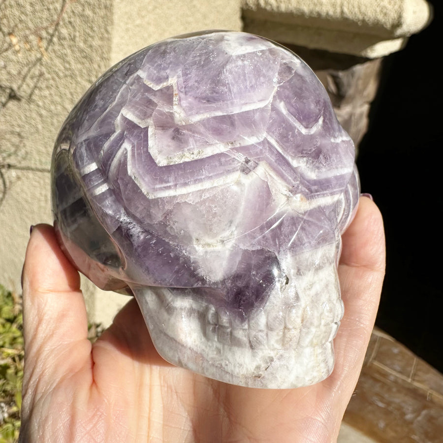 Chevron Amethyst Star Child Crystal Skull Carved By Leandro de Souza