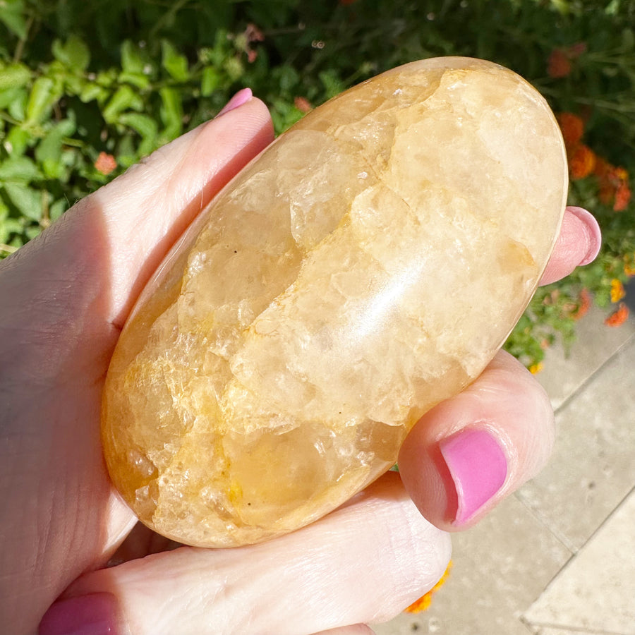 Rare Himalayan Golden Azeztulite Quartz Shiva Lingam