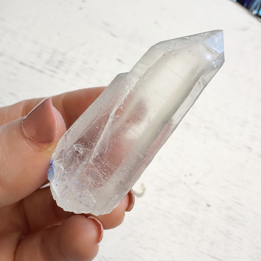 Natural Dumortierite Quartz Crystal Point