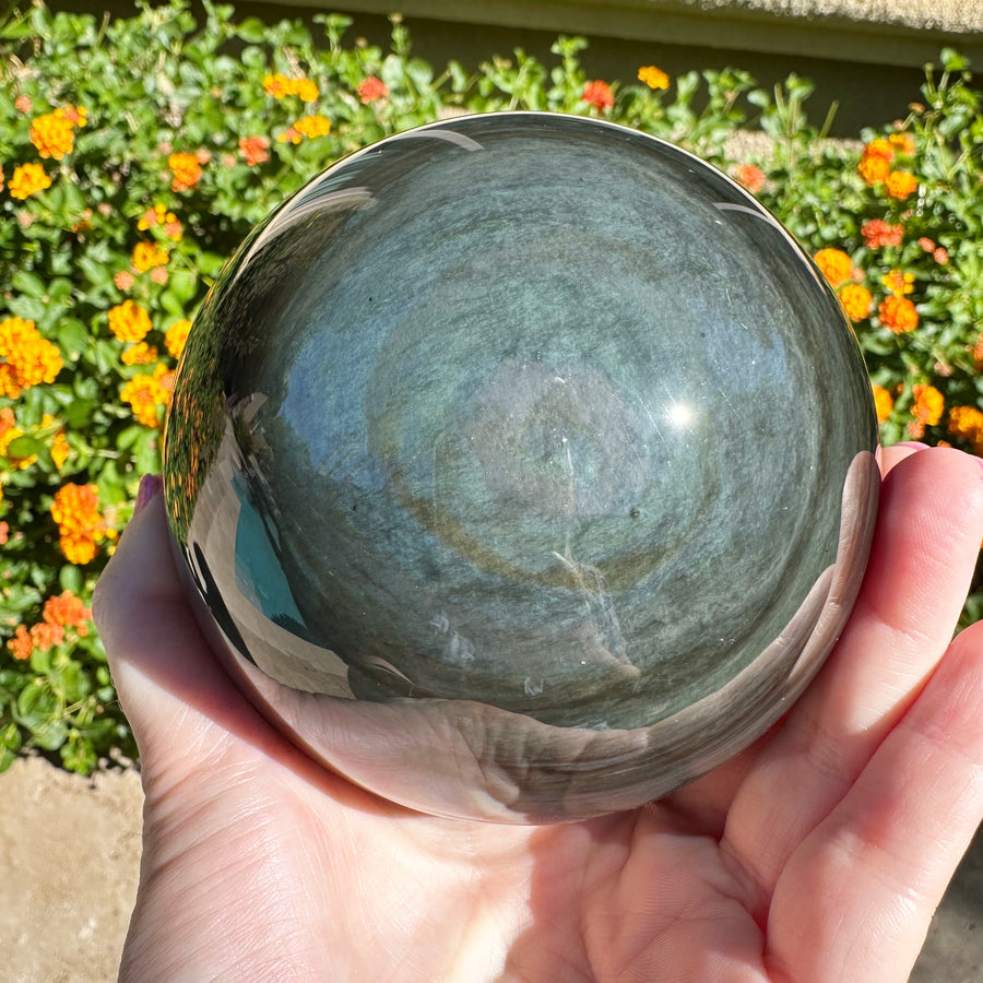 Large Rainbow Obsidian Sphere