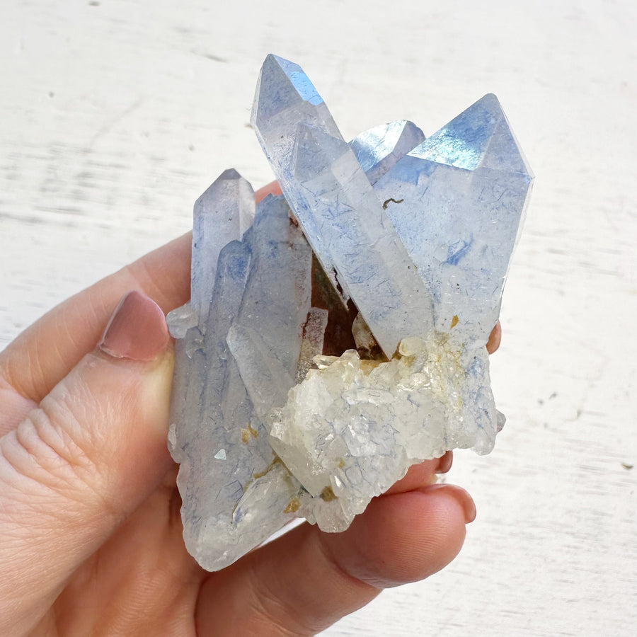 Natural Dumortierite Quartz Crystal Cluster