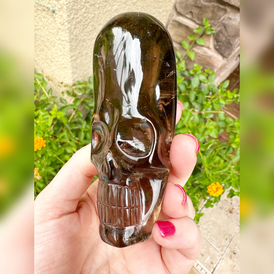 Smokey Lemurian Shaman Crystal Skull  Carved by Leandro de Souza