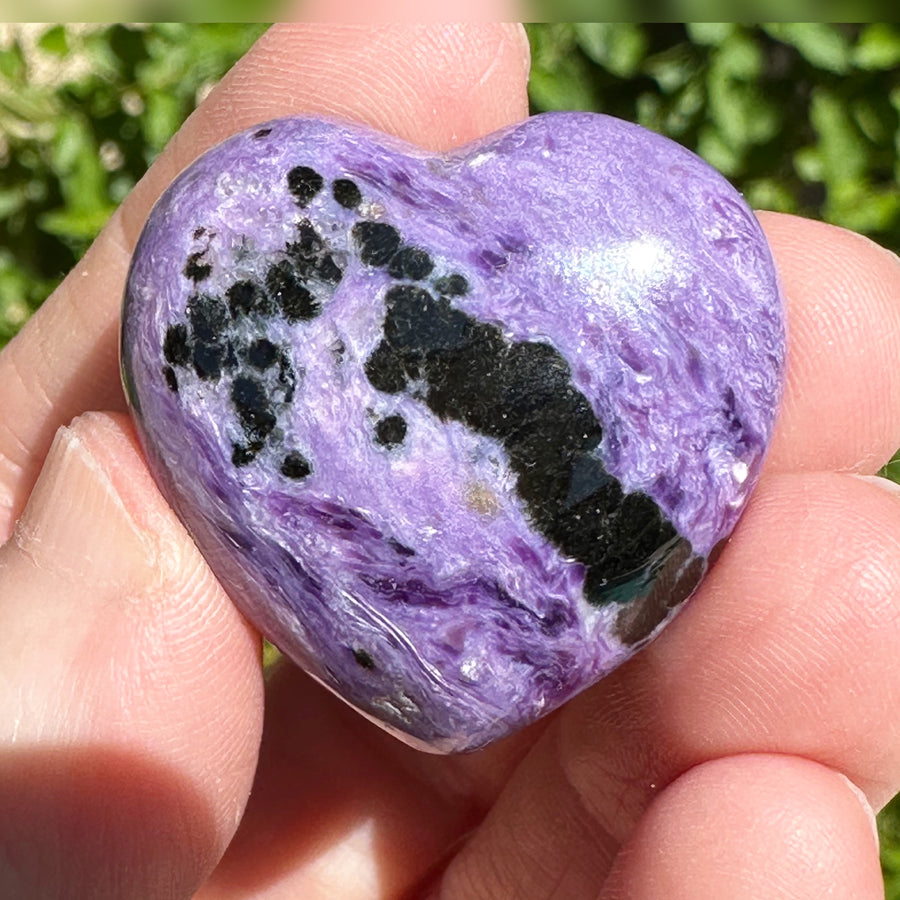 Grade AAA Charoite Crystal Heart