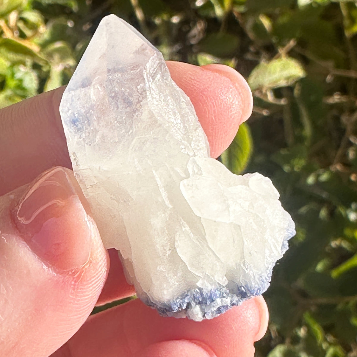 Natural Dumortierite in Quartz Crystal Point