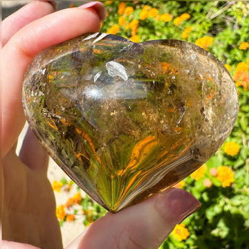 Smoky Elestial Quartz Crystal Heart