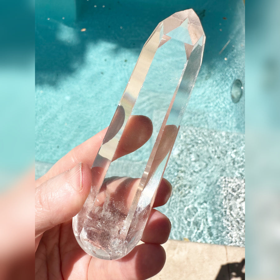 Lemurian Quartz Crystal Ascension Wand Carved by Leandro de Souza
