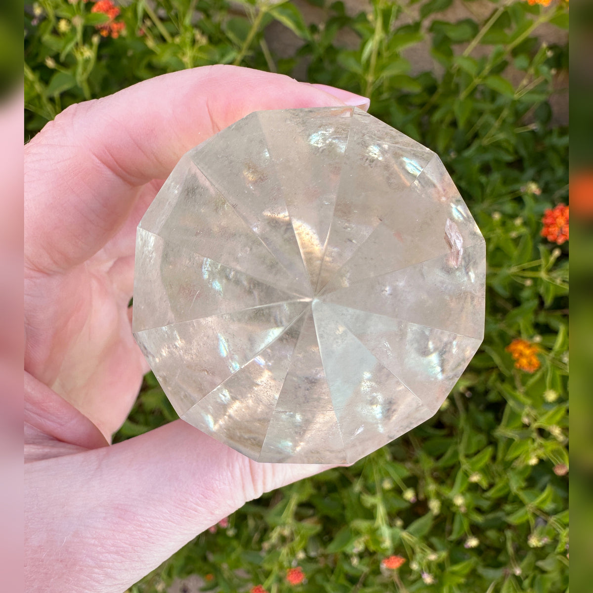 Rainbow Quartz Vogel Style Wand 12 Sided