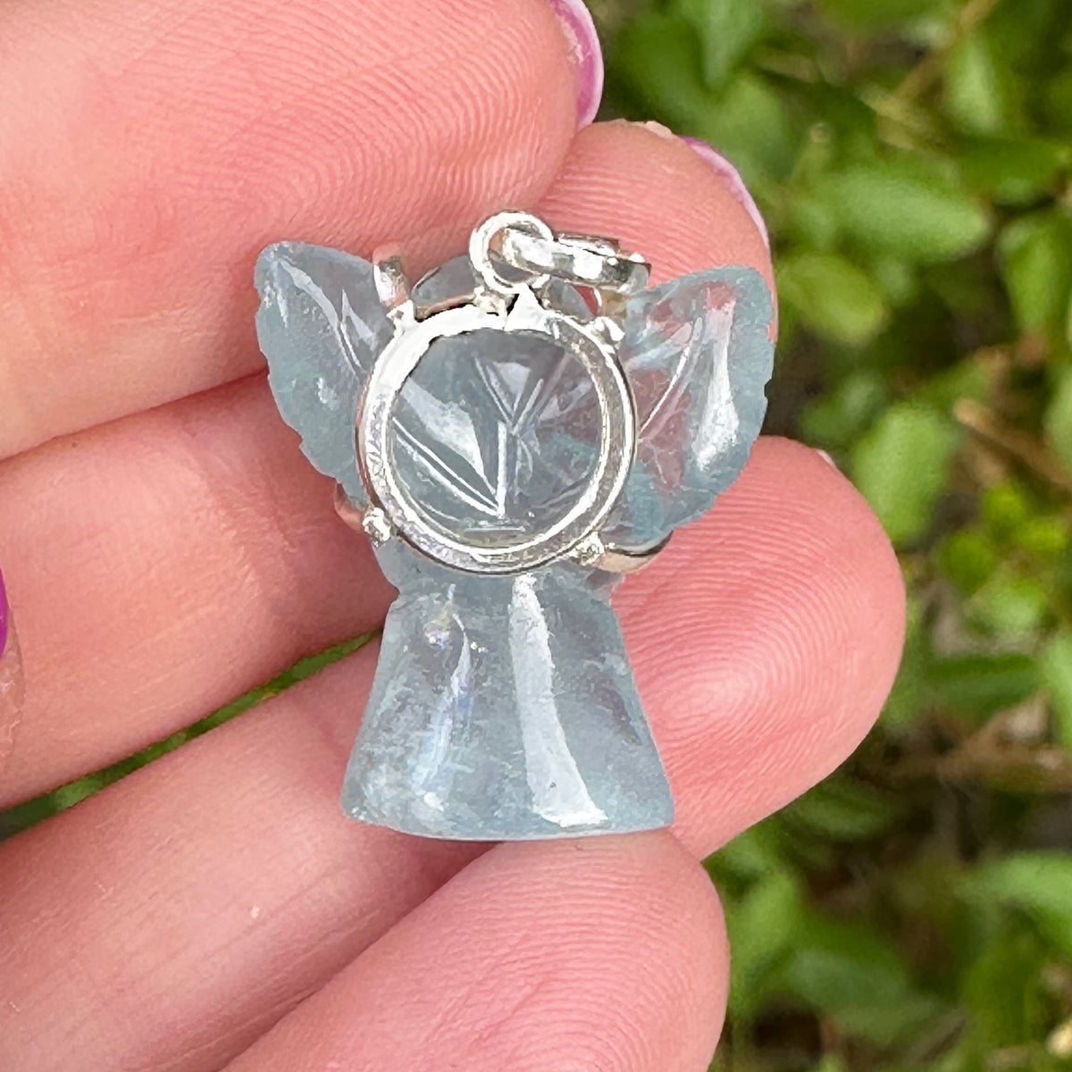 Aquamarine Guardian Angel Pendant Carved by Leandro de Souza