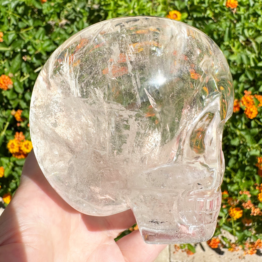 Lemurian Magical Child Crystal Skull with Rainbows Carved by Leandro de Souza