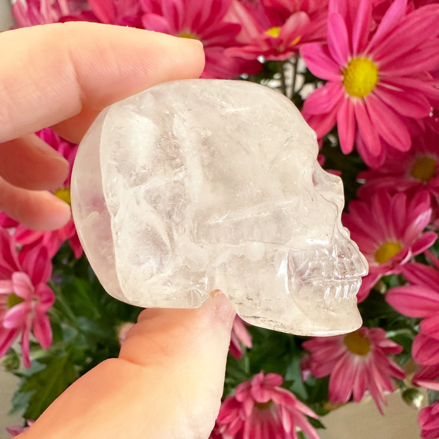 Quartz Crystal Skull With Rainbows