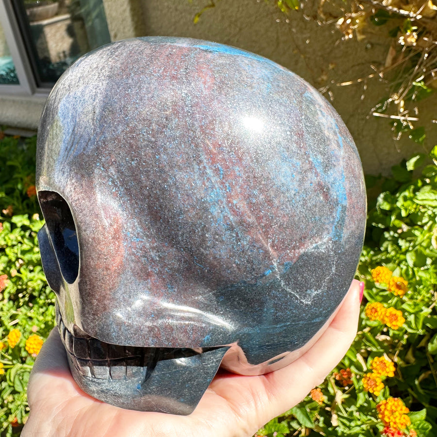 Blue Richterite Magical Child Crystal Skull Carved by Leandro de Souza