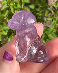 Amethyst Crystal Puppy Carved by Leandro de Souza