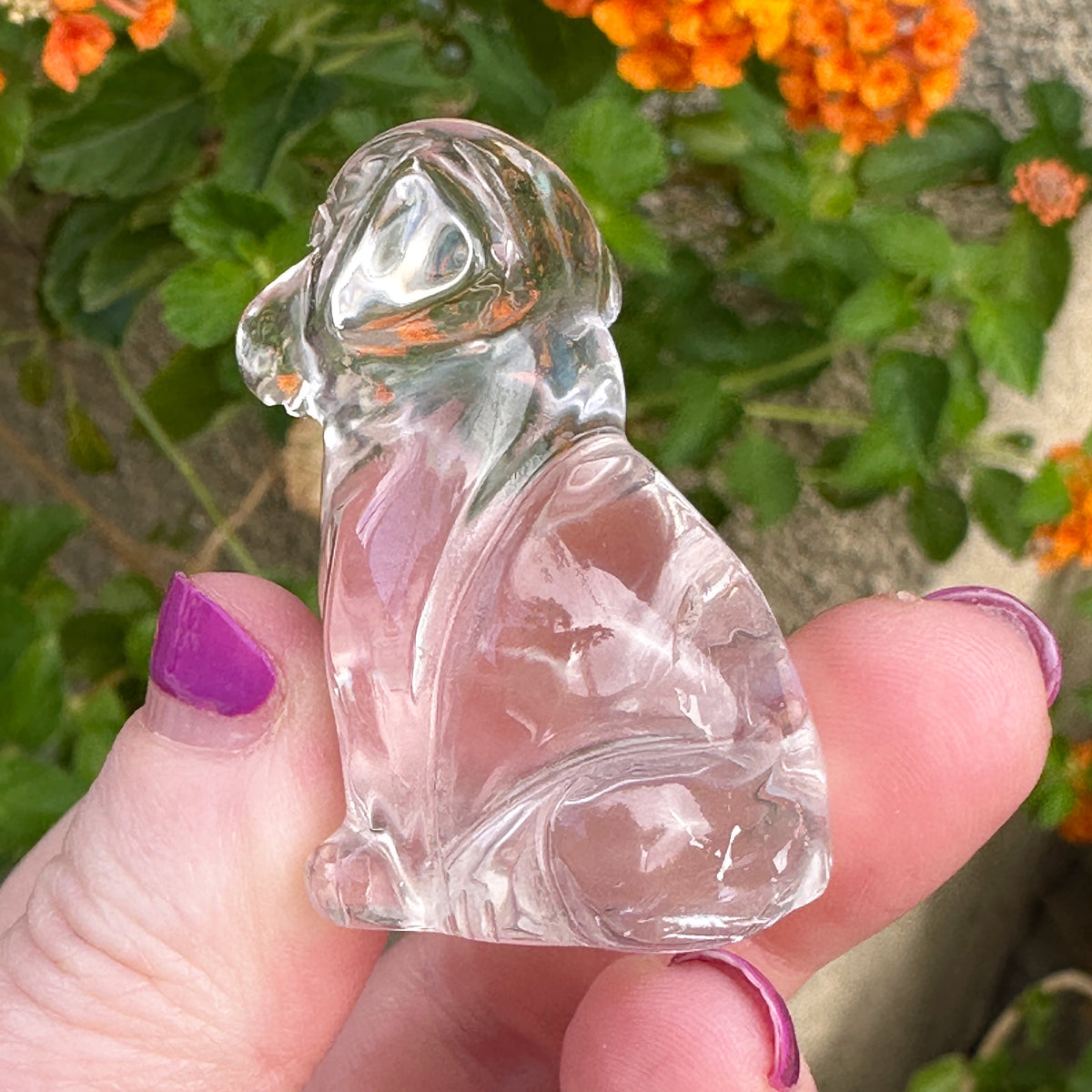 Sirius Quartz Crystal Puppy Carved by Leandro de Souza